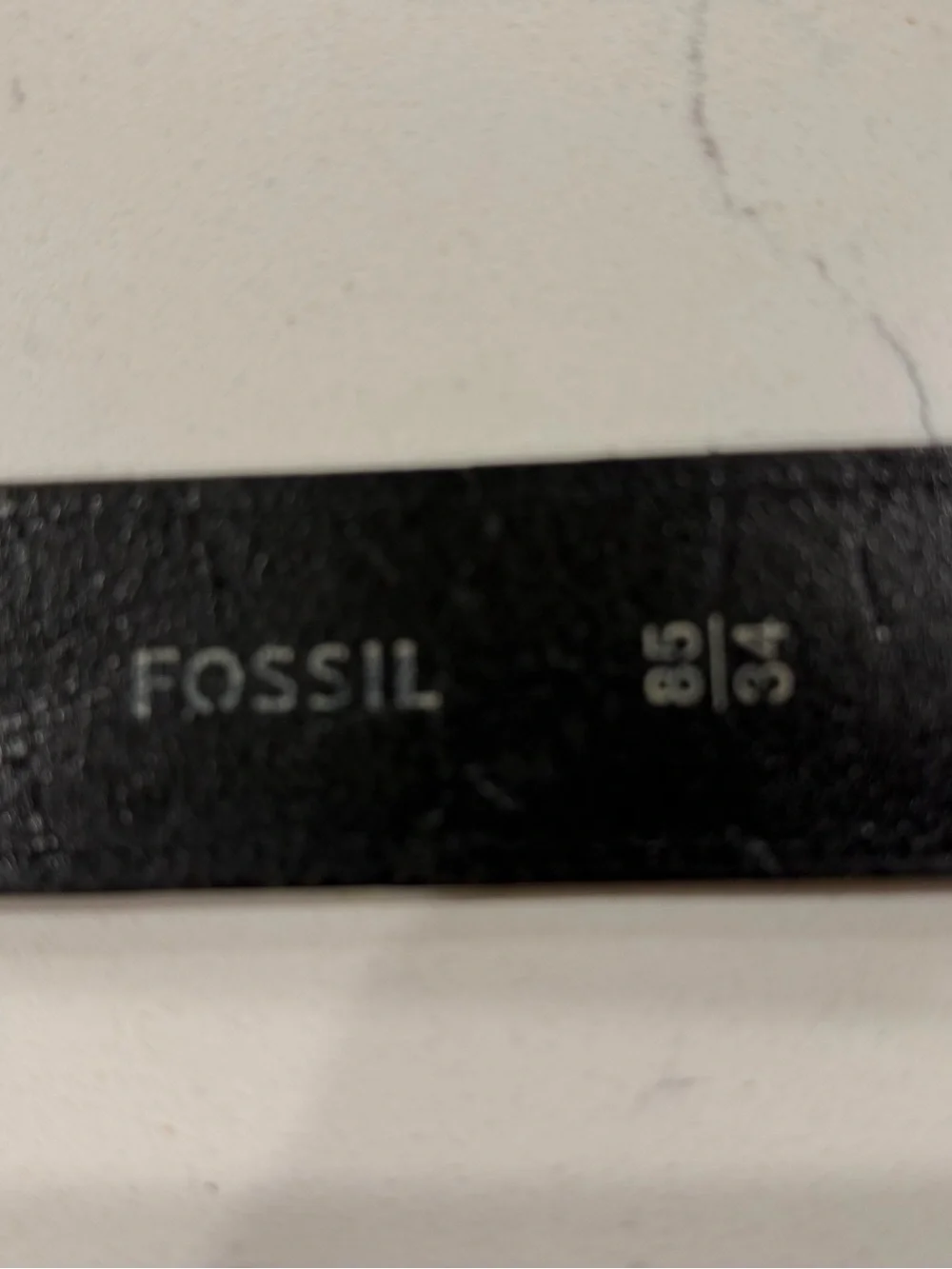 Fossil Black Leather Men's Belt with Silver-Tone Buckle